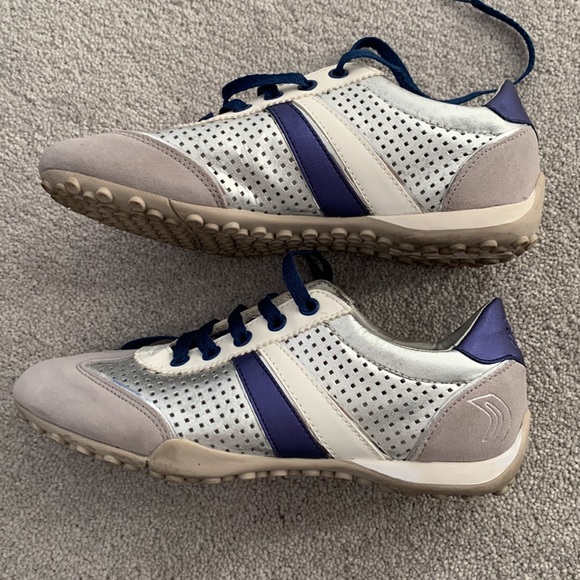 Geox Leather Blue Silver Sneaker size7 - Picture 4 of 4